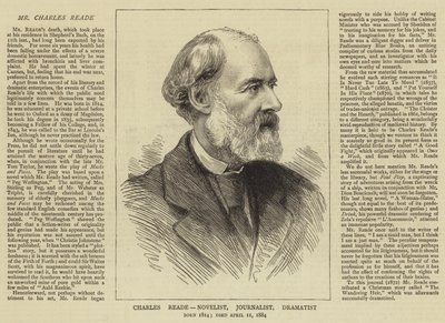 Charles Reade, Novelist, Journalist, Dramatist by English School